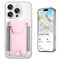 Miroddi for MagSafe Wallet Works with Apple Find My Magnetic Phone Wallet Tracker for iPhone 16/15/14/13/12 Series Magnetic Card Holder with Privacy Flap RFID Blocking Fit 7 Cards Pink